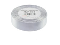 Wstążka satynowa 25mmx32m srebrna Brewis